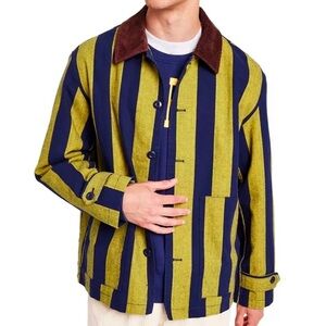 Striped Blue and Yellow Men's Jacket